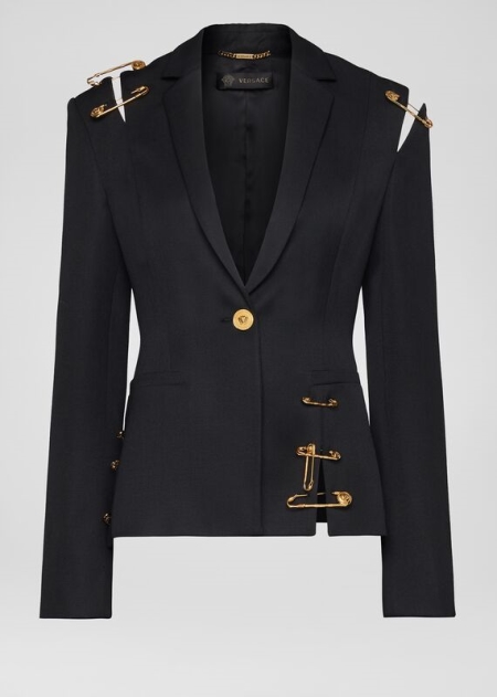 Versace Safety Pin Wool Blazer Dam - 039427OLA